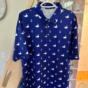 Golf Gods Polo, 2XL, Blue & White, Stretch-Fit BRAND NEW!!!